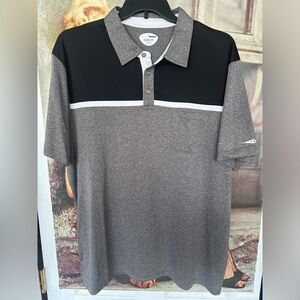 Men’s Grand Slam Slim Fit golf shirt. Gray & black. Size XXL.